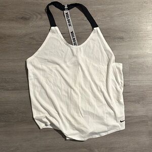 Nike Women's White and Black Tank Top